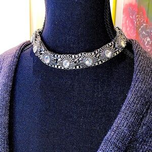 Elegant Silver Choker Necklace